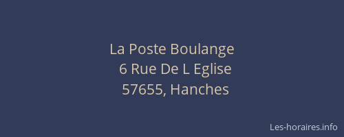 La Poste Boulange