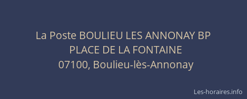 La Poste BOULIEU LES ANNONAY BP