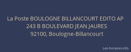 La Poste BOULOGNE BILLANCOURT EDITO AP