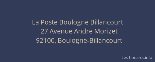 La Poste Boulogne Billancourt