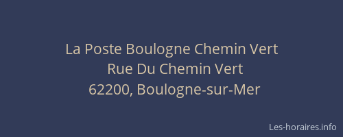 La Poste Boulogne Chemin Vert