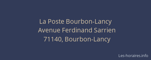 La Poste Bourbon-Lancy