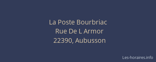 La Poste Bourbriac