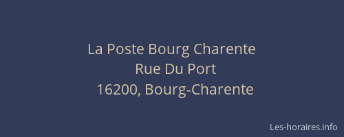 La Poste Bourg Charente