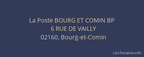La Poste BOURG ET COMIN BP