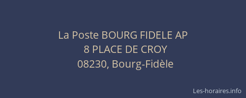 La Poste BOURG FIDELE AP