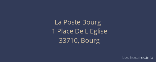 La Poste Bourg