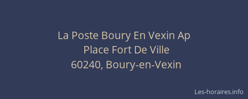 La Poste Boury En Vexin Ap