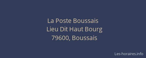 La Poste Boussais