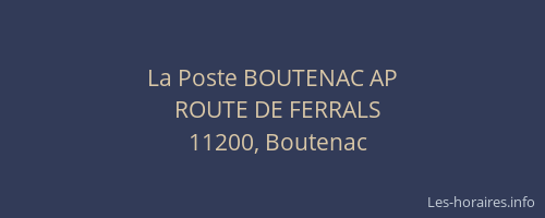 La Poste BOUTENAC AP