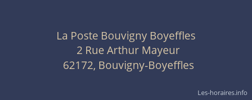 La Poste Bouvigny Boyeffles