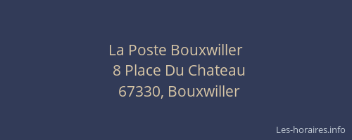 La Poste Bouxwiller
