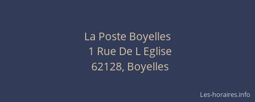La Poste Boyelles