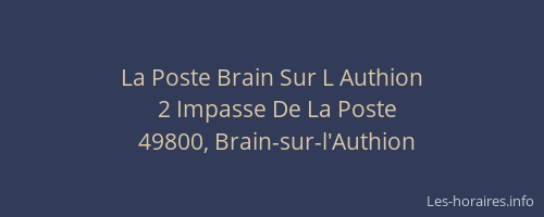 La Poste Brain Sur L Authion