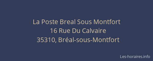 La Poste Breal Sous Montfort