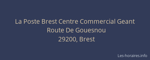 La Poste Brest Centre Commercial Geant
