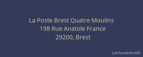 La Poste Brest Quatre Moulins
