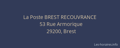 La Poste BREST RECOUVRANCE