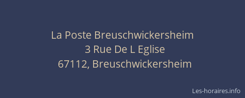 La Poste Breuschwickersheim