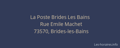 La Poste Brides Les Bains
