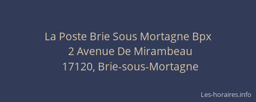 La Poste Brie Sous Mortagne Bpx