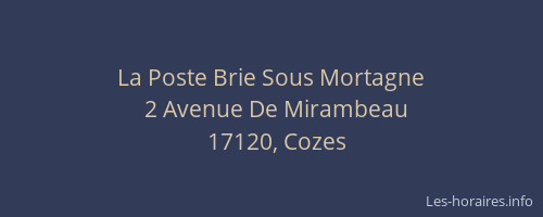 La Poste Brie Sous Mortagne