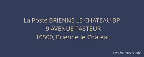 La Poste BRIENNE LE CHATEAU BP