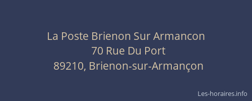 La Poste Brienon Sur Armancon