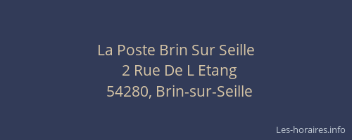 La Poste Brin Sur Seille