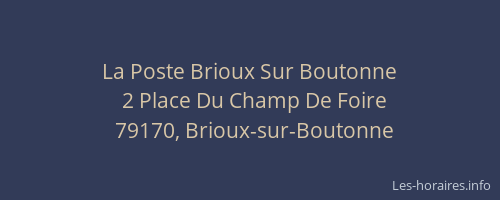 La Poste Brioux Sur Boutonne
