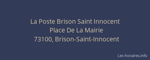 La Poste Brison Saint Innocent