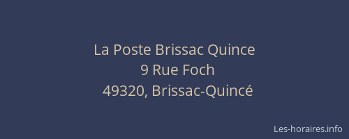 La Poste Brissac Quince