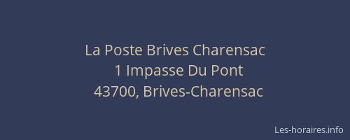 La Poste Brives Charensac