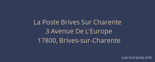 La Poste Brives Sur Charente