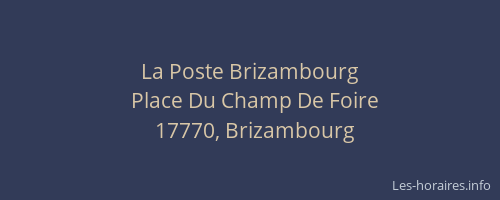La Poste Brizambourg
