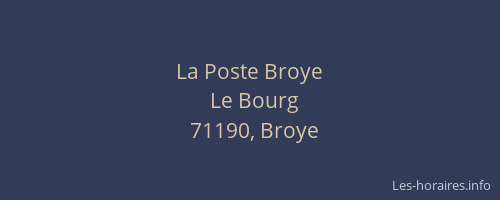 La Poste Broye