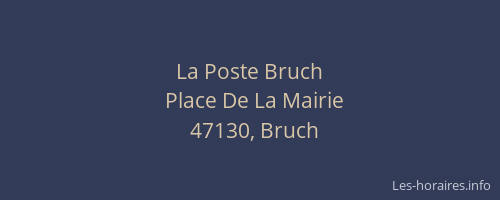 La Poste Bruch