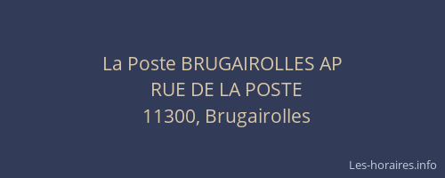 La Poste BRUGAIROLLES AP