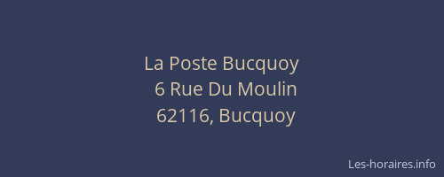 La Poste Bucquoy