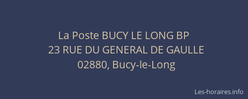 La Poste BUCY LE LONG BP