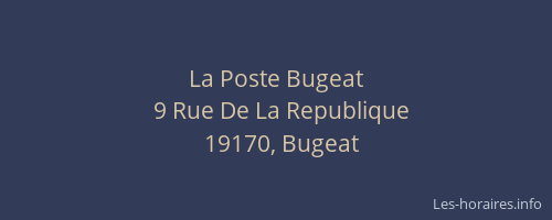 La Poste Bugeat