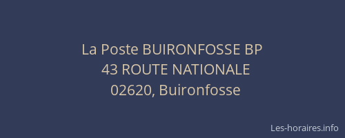La Poste BUIRONFOSSE BP