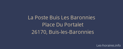 La Poste Buis Les Baronnies