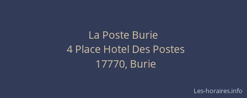 La Poste Burie