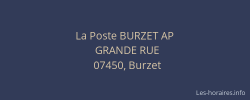 La Poste BURZET AP