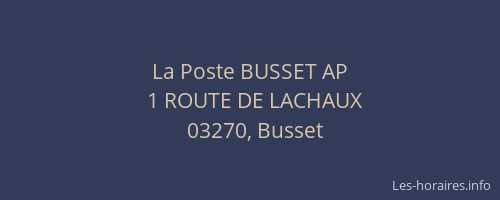 La Poste BUSSET AP