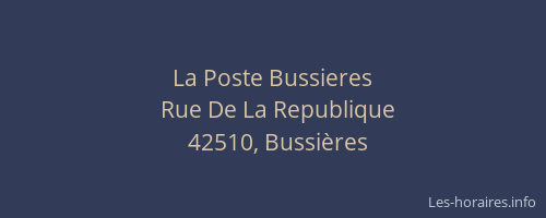 La Poste Bussieres