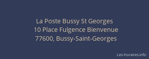 La Poste Bussy St Georges