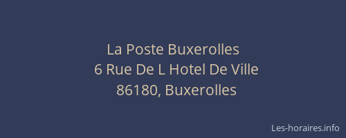 La Poste Buxerolles