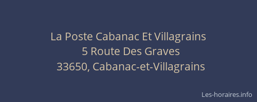 La Poste Cabanac Et Villagrains